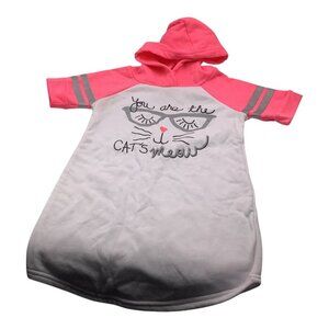 Bobbie Brooks Girls Hoodie Pink‎ & White "You Are The Cats Meow" Size Small 6/6X